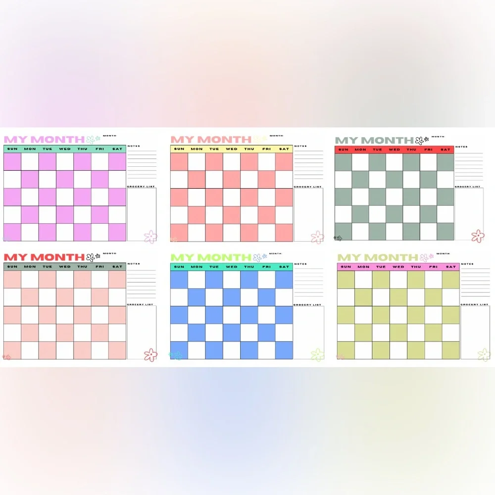 Multi color Fridge calendar 20x14